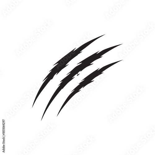 Black and white claw scratch cracks abstract vector isolated on white background grunge scratch marks illustration for design and decoration