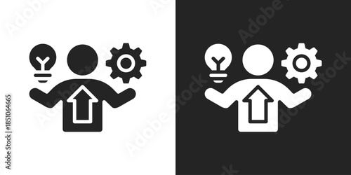Personal Development Icon In Black And White Glyph Style