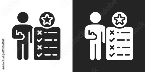 Self Discipline Icon In Black And White Glyph Style