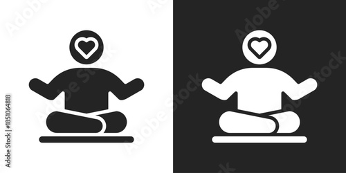 Emotional Balance Icon In Black And White Glyph Style