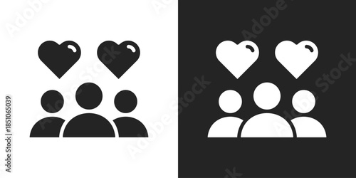 Social Awareness Icon In Black And White Glyph Style