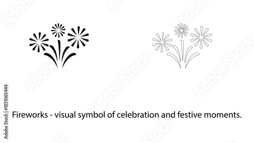 Simple fireworks illustration for celebrations and festive events