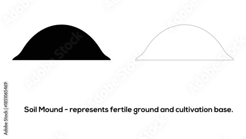 Soil mound illustration representing fertile ground and cultivation base