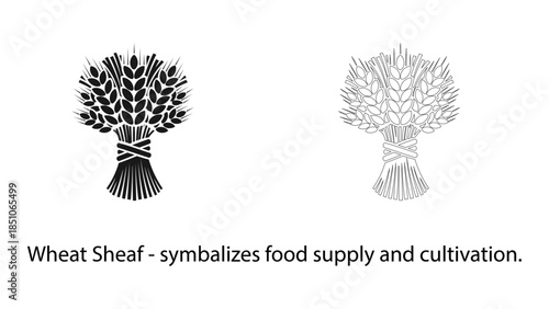 Wheat sheaf symbol representation of food supply and cultivation