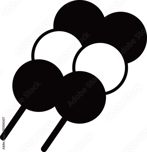 お団子のアイコン　モノトーン