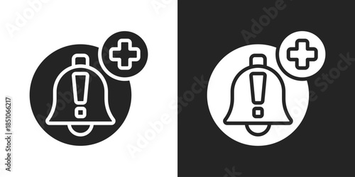 Security Alert Icon In Black And White Glyph Style