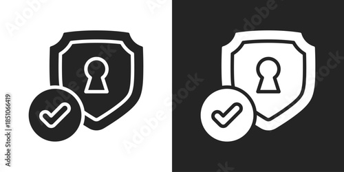 Access Control Icon In Black And White Glyph Style