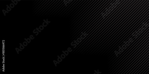 Black oblique straight line background. Masculine dark linear abstract wallpaper. Elegant luxury striped gradient texture. Grey diagonal lines backdrop for flyer, banner, poster, presentation. Vector