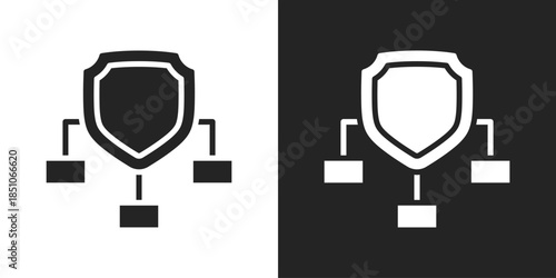 Security Framework Icon In Black And White Glyph Style