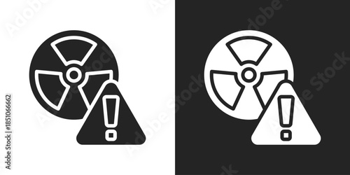 Radiation Alert Icon In Black And White Glyph Style
