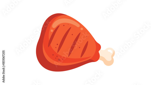 Cooked Roast Chicken Leg with Crispy Skin and Juicy Meat