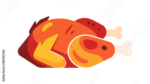 Cooked Roast Chicken with Crispy Skin and Juicy Interior