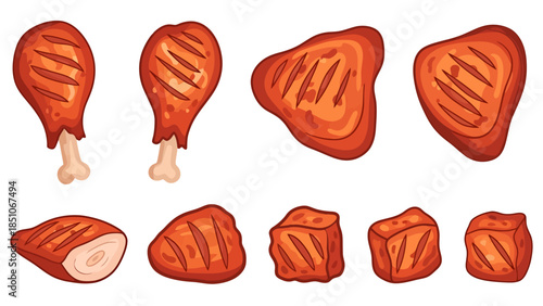 Assorted Raw Meat Cuts for Cooking and Culinary Preparation