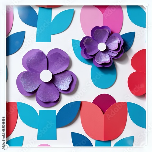 Vibrant Layered Paper Flowers: Colorful Craft Art Decor