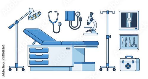 Medical examination equipment and doctor tools set