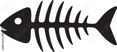  fish bone logo silhouette vector illustration