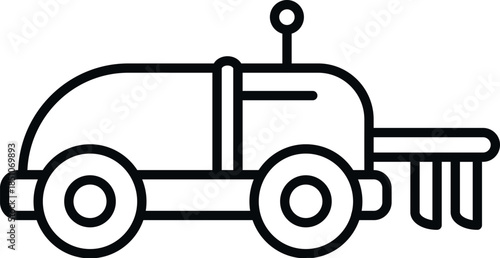 Autonomous robotic vehicle with an antenna, representing smart agriculture technology