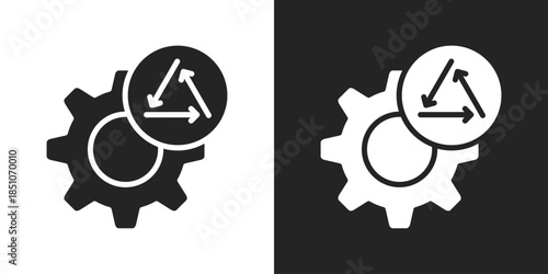 Dependency Icon In Black And White Glyph Style