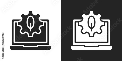 Environment Icon In Black And White Glyph Style