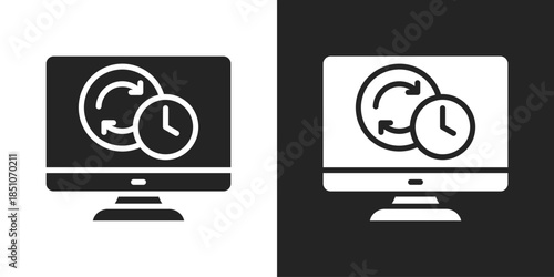 Rollback Icon In Black And White Glyph Style