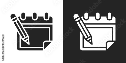 Notes Icon In Black And White Glyph Style