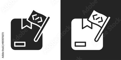 Release train Icon In Black And White Glyph Style