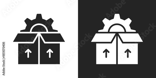 Release Icon In Black And White Glyph Style