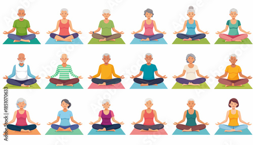 Diverse Group of People Meditating Together.