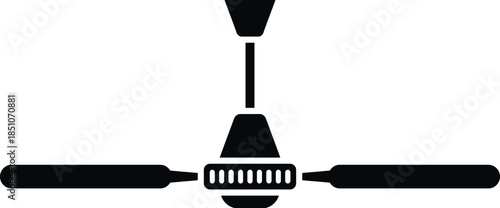 Ceiling fan vector icon showing industrial air circulation appliance