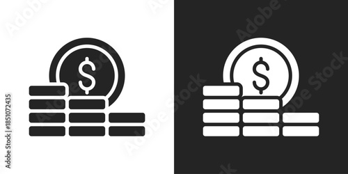 Capital Assets Icon In Black And White Glyph Style