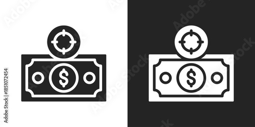 Currency Exchange Icon In Black And White Glyph Style