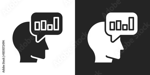 Market Intelligence Icon In Black And White Glyph Style