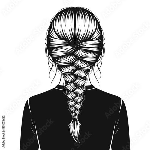Elegant and intricate braided hairstyle seen from behind showcasing classic beauty