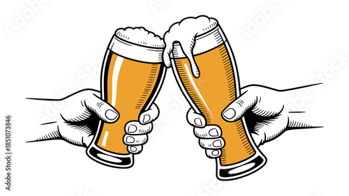 Friends toasting with refreshing beer glasses, celebrating a special moment of camaraderie