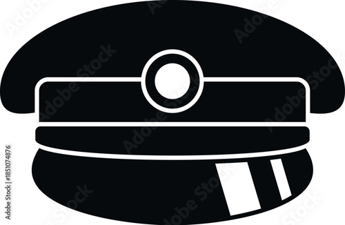 Stylized captain hat representing aviation, transportation, and authority concepts