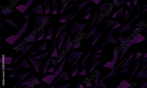 Background with abstract forged carbon fiber vector pattern with randomly arranged dark purple and black fragments, creating a modern and futuristic texture.