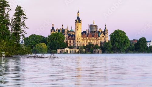 Schwerin Castle and the view of the marina in Schwerin's Turkey
