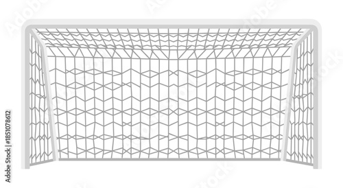 Soccer goal white empty net vector illustration