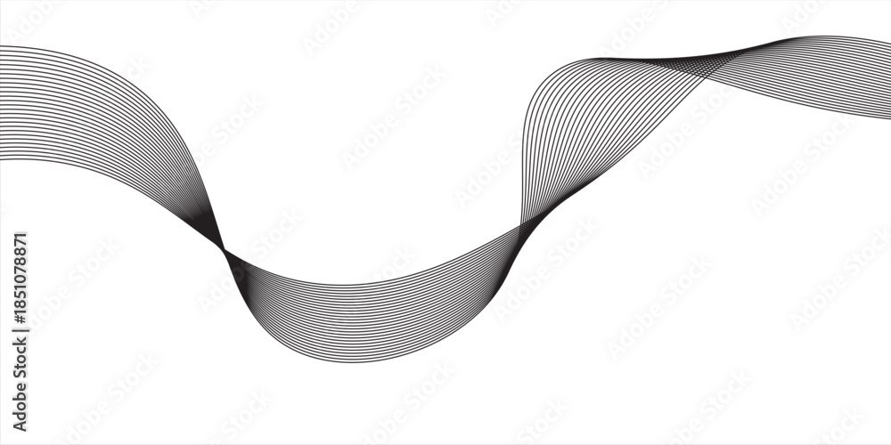 Fototapeta premium Abstract vector background with grey wavy lines