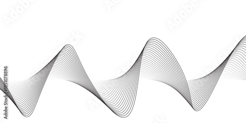 abstract Grey wave line background on white background.