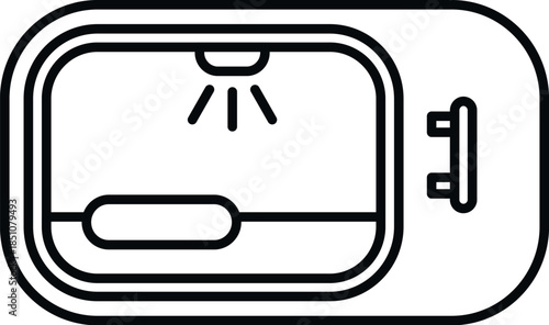 Tanning bed representing beauty and relaxation spa service in outline style