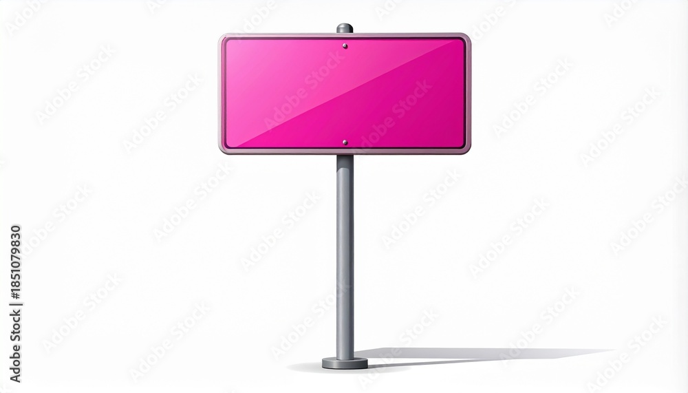 custom made wallpaper toronto digitalBlank Pink Road Sign with Shiny Surface on White Background, Empty Template for Text or Information, Vector Illustration