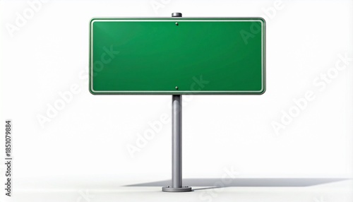 Wallpaper Mural Blank Green Road Sign on White Background - Customizable Highway Signage Mockup for Text and Directions Torontodigital.ca