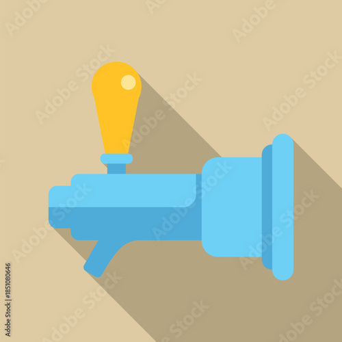 Beer tap icon flat design long shadow style illustration