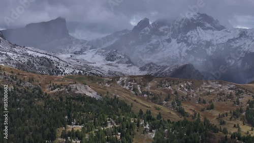 Aerial view of the Dolomites in Italy