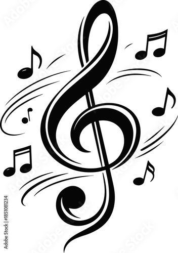 Music Notes Editable Vector AI File | Adobe Illustrator | Export to SVG, EPS, PDF, PNG, DXF, JPEG