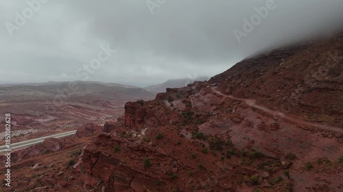 Aerial Drone View of Utah Desert Canyons