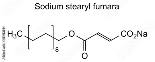 Sodium stearyl fumarate, chemical structure of sodium stearyl fumarate, drug substance