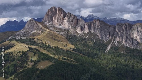 Aerial view of the Dolomites in Italy