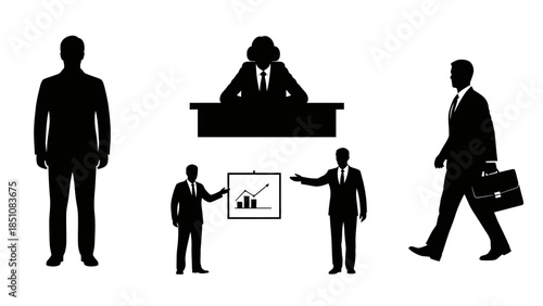 silhouettes of business people